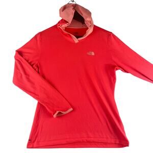 The North Face Light Weight Hoodie Flash Dry Long Sleeve Pink/Orange SZ M